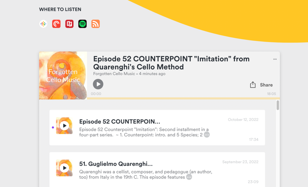 Episode 52 COUNTERPOINT “Imitation” from Quarenghi’s Cello Method